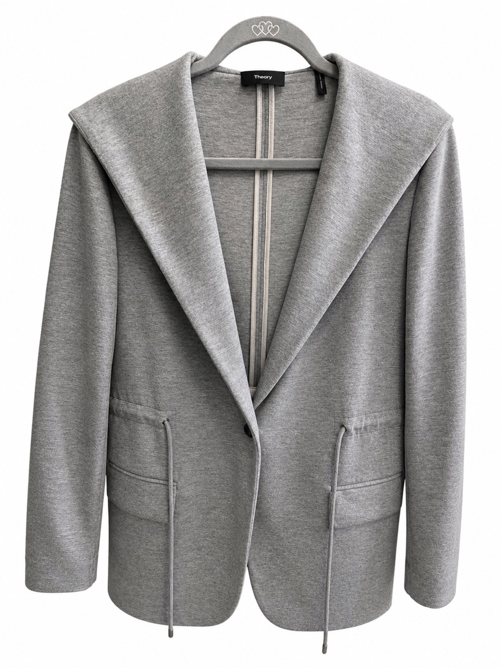 Theory Gray Lightweight Hooded Shirt Jacket